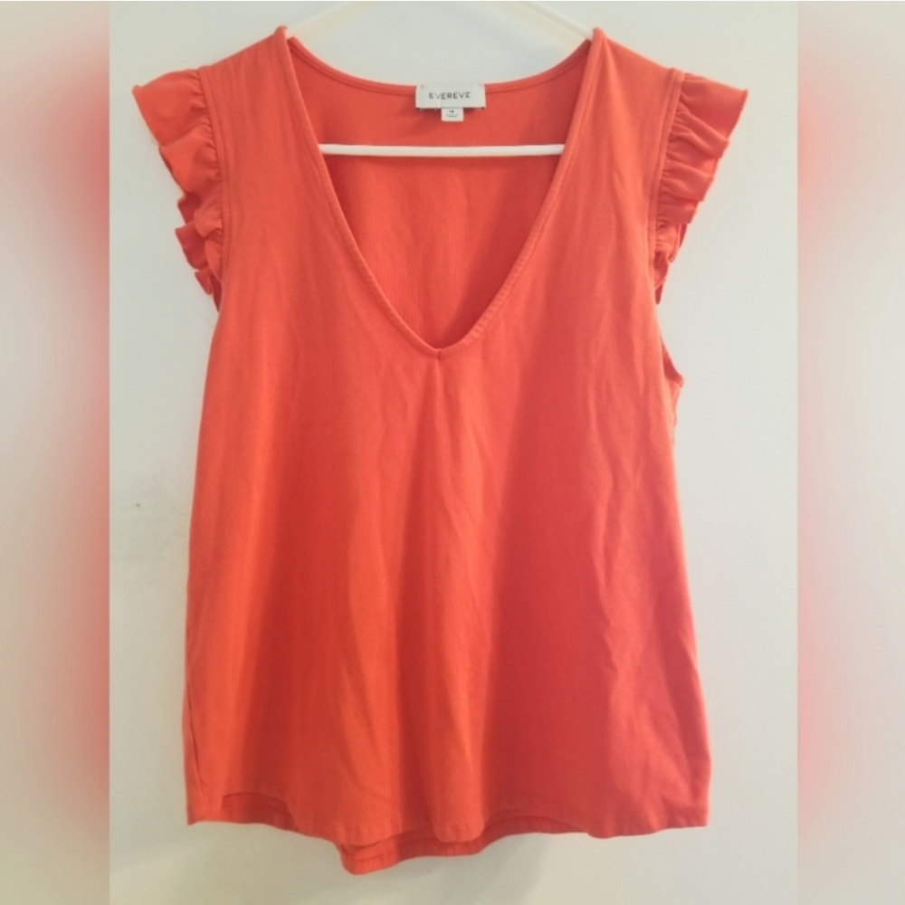 Evereve flutter sleeve top M